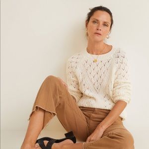 EUC • MNG Softest Knit Sweater in Ecru